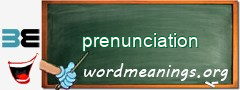 WordMeaning blackboard for prenunciation
